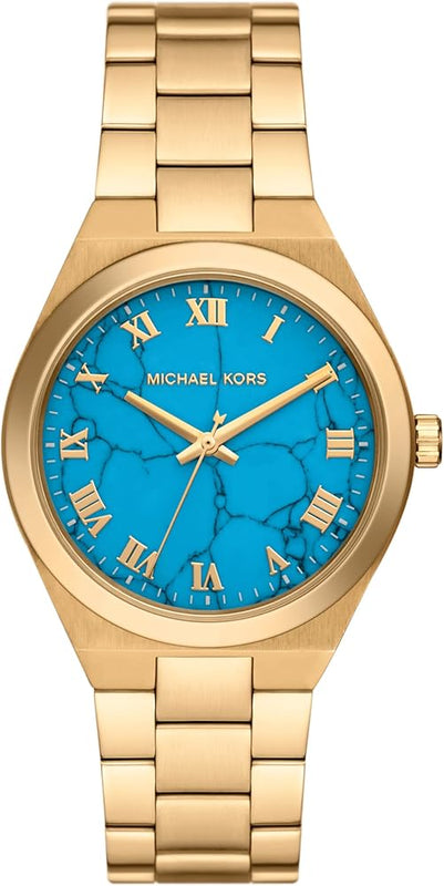 Michael Kors Lennox Analog Blue Dial Gold Steel Strap Watch for Women - MK7460 Buy Now By Michael Kors