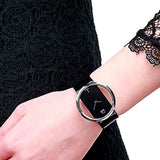 Calvin Klein Glam Transparent Dial Black Leather Strap Watch for Women - K9423107 Buy Now By Calvin Klein