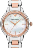 Emporio Armani Three Hand Quartz Mother of Pearl Dial Two Tone Steel Strap Watch For Women - AR11569 Buy Now By Emporio Armani