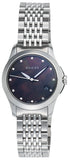 Gucci G Timeless Diamonds Mother of Pearl Black Dial Silver Steel Strap Watch For Women - YA126505 Buy Now By Gucci