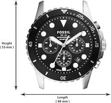 Fossil FB-01 Chronograph Black Dial Silver Steel Strap Watch for Men - FS5837 Buy Now By Fossil