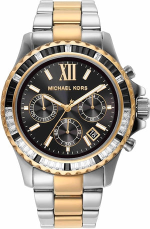 Michael Kors Everest Chronograph Black Dial Two Tone Steel Strap Watch For Women - MK7209 Buy Now By Michael Kors