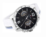 Tommy Hilfiger Multifunction Black Dial White Rubber Strap Watch for Men - 1791475 Buy Now By Tommy Hilfiger