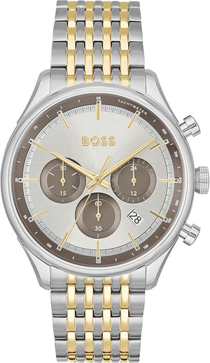 Hugo Boss Gregor Chronograph Silver Dial Two Tone Steel Strap Watch For Men - 1514053 Buy Now By Hugo Boss