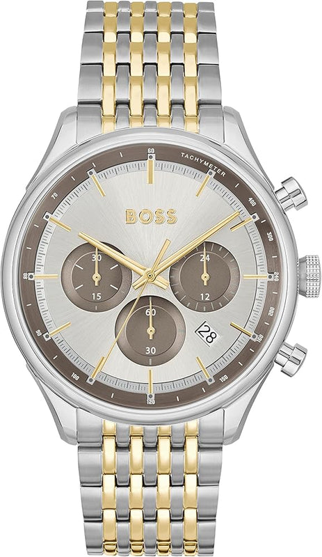 Hugo Boss Gregor Chronograph Silver Dial Two Tone Steel Strap Watch For Men - 1514053 Buy Now By Hugo Boss