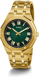 Guess Asset Quartz Green Dial Gold Steel Strap Watch For Men - GW0575G2 Buy Now By Guess