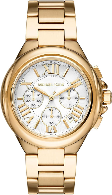 Michael Kors Camille Chronograph White Dial Gold Steel Strap Watch For Women - MK7270 Buy Now By Michael Kors