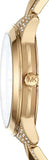 Michael Kors Runway Mercer Crystals Silver Dial Gold Steel Strap Watch For Women - MK6715 Buy Now By Michael Kors