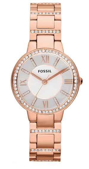 Fossil Virginia White Dial Rose Gold Steel Strap Watch for Women - ES3284 Buy Now By Fossil