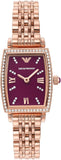 Emporio Armani Two Hand Diamonds Burgundy Dial Rose Gold Steel Strap Watch For Women - AR11488 Buy Now By Emporio Armani