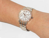 Guess Enchanting Diamonds Silver Dial Two Tone Steel Strap Watch for Women - W0305L3 Buy Now By Guess