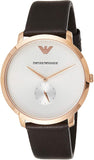 Emporio Armani Modern Slim Analog Silver Dial Brown Leather Strap Watch For Men - AR11163 Buy Now By Emporio Armani