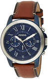 Fossil Grant Chronograph Blue Dial Brown Leather Strap Watch for Men - FS5151 Buy Now By Fossil