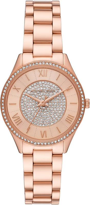 Michael Kors Lauryn Three-Hand Crystals Rose Gold Dial Rose Gold Steel Strap Watch for Women - MK4736 Buy Now By Michael Kors