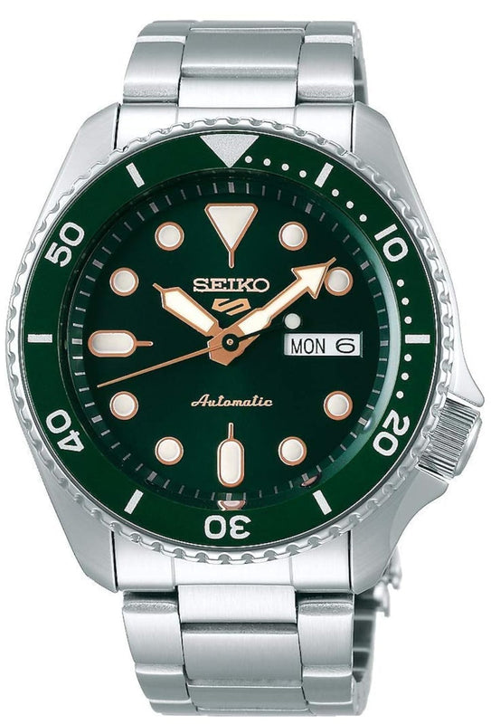 Seiko 5 Sports Automatic Analog Green Dial Silver Steel Strap Watch For Men - SRPD63K1 Buy Now By Seiko