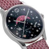 Gucci G-Timeless Moonphase Black Dial Pink Leather Strap Watch For Women - YA1264046 Buy Now By Gucci