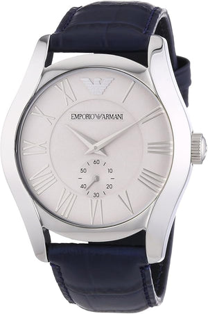 Emporio Armani Valente Quartz Silver Dial Grey Leather Strap Watch For Men - AR1666 Buy Now By Emporio Armani