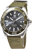 Tag Heuer Aquaracer Black Dial Khakhi Green NATO Strap Watch for Men - WAY101E.FC8222 Buy Now By Tag Heuer