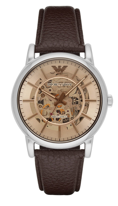 Emporio Armani Luigi Meccanico Brown Dial Brown Leather Strap Watch For Men - AR1982 Buy Now By Emporio Armani
