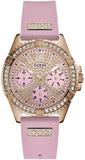 Guess Frontier Diamonds Rose Gold Dial Pink Rubber Strap Watch For Women - W1160L5 Buy Now By Guess