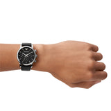 Emporio Armani Classic Chronograph Black Dial Black Leather Strap Watch For Men - AR1733 Buy Now By Emporio Armani