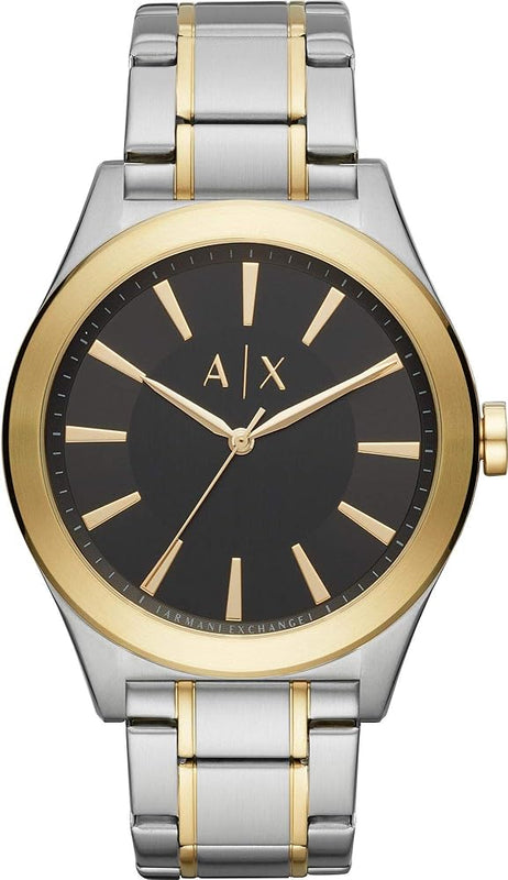 Armani Exchange Nico Analog Black Dial Two Tone Steel Strap Watch For Men - AX2336 Buy Now By Armani Exchange