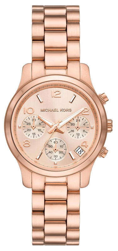 Michael Kors Runway Chronograph Rose Gold Dial Rose Gold Steel Strap Watch For Women - MK7327 Buy Now By Michael Kors