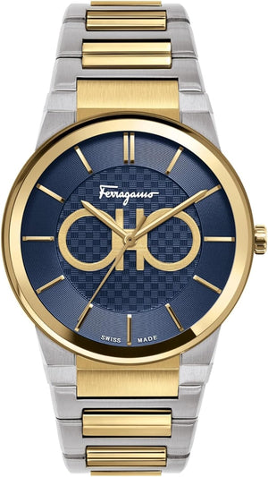 Salvatore Ferragamo Sapphire Bracelet Blue Dial Two Tone Steel Strap Watch For Men - SFHP00821 Buy Now By Salvatore Ferragamo