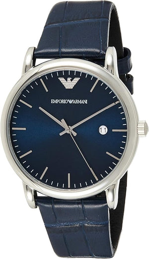 Emporio Armani Dress Quartz Blue Dial Blue Leather Strap Watch For Men - AR2501 Buy Now By Emporio Armani