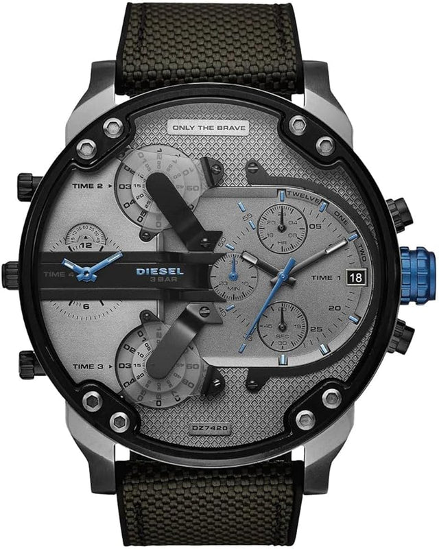 Diesel Mr Daddy 2.0 Chronograph Grey Dial Black Nylon Strap Watch For Men - DZ7420 Buy Now By Diesel