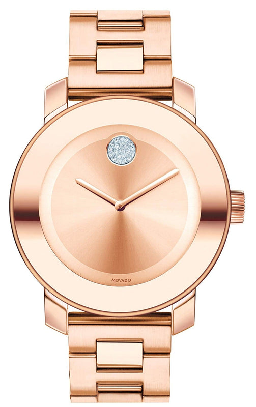Movado Bold Rose Gold Dial Rose Gold Steel Strap Watch for Women - 3600086 Buy Now By Movado