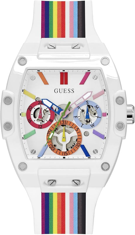 Guess Phoenix Analog White Dial White Silicone Strap Watch for Men - GW0720G1 Buy Now By Guess