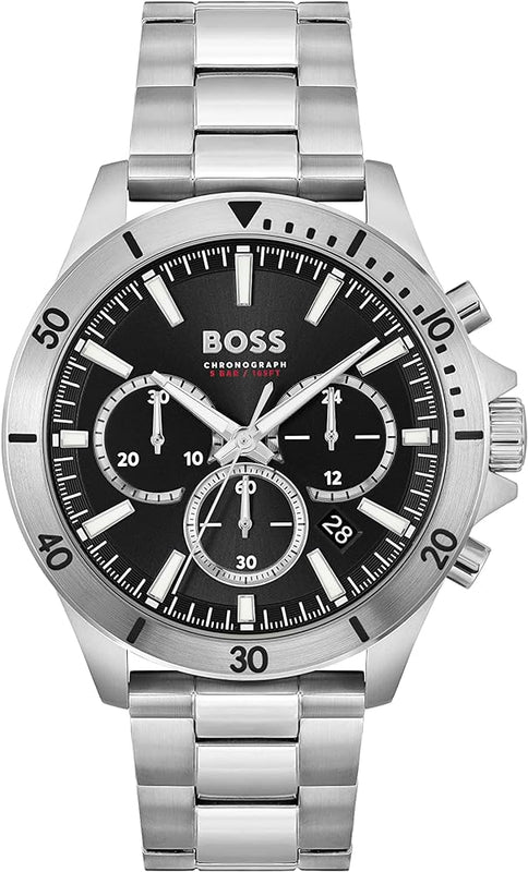 Hugo Boss Troper Chronograph Blue Dial Silver Steel Strap Watch For Men - 1514057 Buy Now By Hugo Boss