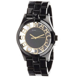 Marc Jacobs Henry Transparent Black Dial Black Steel Strap Watch for Women - MBM3255 Buy Now By Marc Jacobs