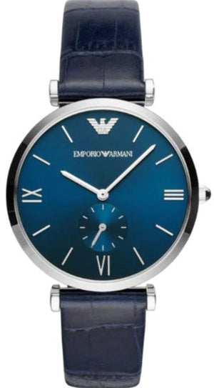 Emporio Armani Gianni T Bar Quartz Blue Dial Blue Leather Strap Watch For Men - AR11300 Buy Now By Emporio Armani