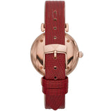 Emporio Armani Gianni T-Bar Analog Mother of Pearl Dial Red Leather Strap Watch For Women - AR11322 Buy Now By Emporio Armani