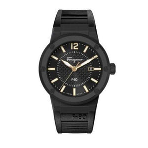 Salvatore Ferragamo F-80 Classic Black Dial Black Rubber Strap Watch for Men - SFHY01622 Buy Now By Salvatore Ferragamo