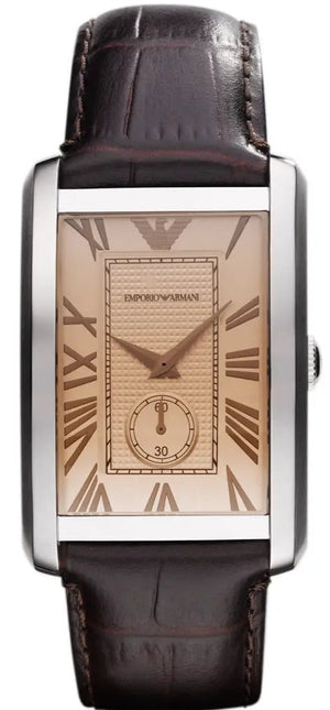Emporio Armani Classic Brown Dial Brown Leather Strap Watch For Men - AR1605 Buy Now By Emporio Armani
