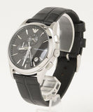 Emporio Armani Paolo Chronograph Black Dial Black Leather Strap Watch For Men - AR11530 Buy Now By Emporio Armani