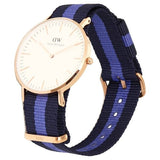 Daniel Wellington Classic Swansea White Dial Two Tone Nylon Strap Watch For Women - 0504DW Buy Now By Daniel Wellington