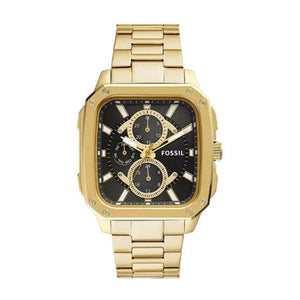 Fossil Inscription Multifunction Black Dial Gold Steel Strap Watch for Men - BQ2656 Buy Now By Fossil