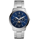 Fossil Neutra Minimalist Moonphase Blue Dial Silver Steel Strap Watch for Men - FS5907 Buy Now By Fossil