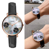 Fossil Jacqueline Mother of Pearl Dial Black Leather Strap Watch for Women - ES4535 Buy Now By Fossil