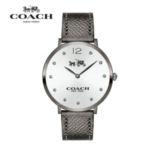 Coach Slim Easton Silver Dial Grey Leather Strap Watch for Women - 14502686 Buy Now By Coach