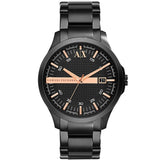 Armani Exchange Hampton Chronograph Black Dial Black Steel Strap Watch For Men - AX2150 Buy Now By Armani Exchange