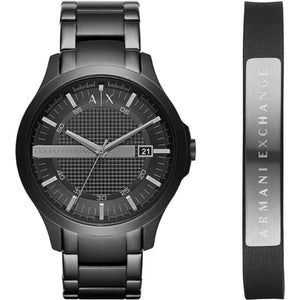 Armani Exchange Hampton Black Dial Black Steel Strap Watch For Men - AX7101 Buy Now By Armani Exchange