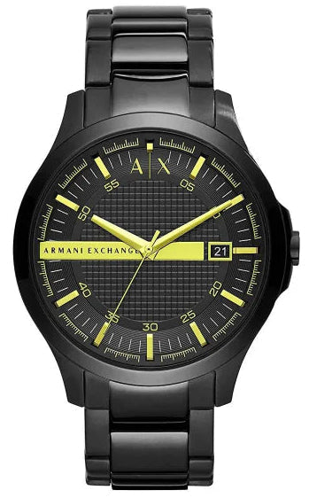 Armani Exchange Hampton Black Dial Black Steel Strap Watch For Men - AX2407 Buy Now By Armani Exchange