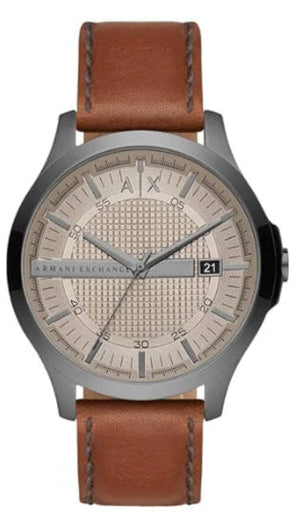 Armani Exchange Hampton Chronograph Grey Dial Brown Leather Strap Watch For Men - AX2414 Buy Now By Armani Exchange