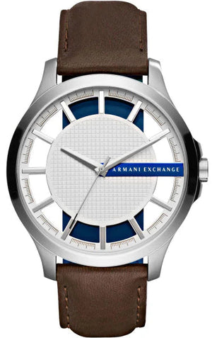 Armani Exchange Hampton Chronograph White Dial Brown Leather Strap Watch For Men - AX2187 Buy Now By Armani Exchange