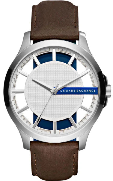 Armani Exchange Hampton Chronograph White Dial Brown Leather Strap Watch For Men - AX2187 Buy Now By Armani Exchange